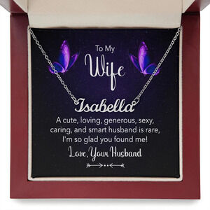 To My Wife I Am Glad You Found Me Personalized Name Necklace Stainless Steel Cu